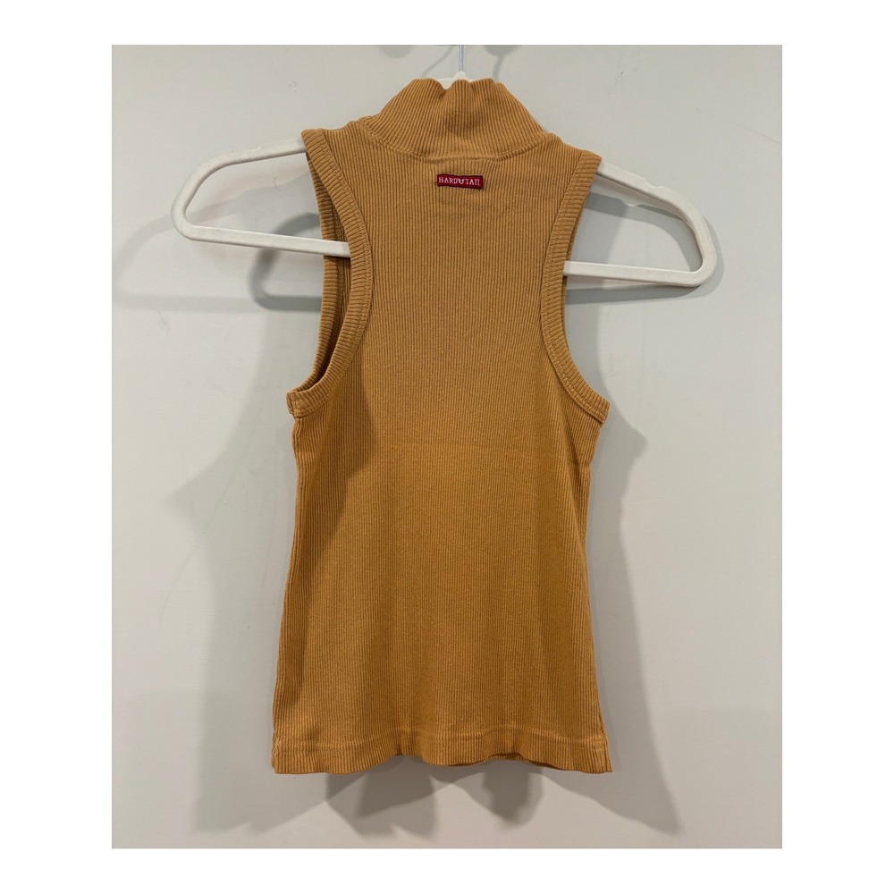 Vintage Hard Tail Forever Archival Ribbed Mock Neck Tank Top One Size OSFA Camel - Picture 2 of 6